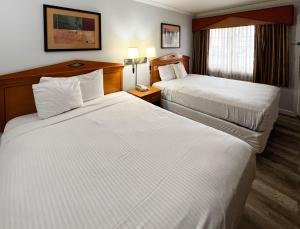 a hotel room with two beds and a window at Motel 6 San Francisco CA Lombard Street in San Francisco