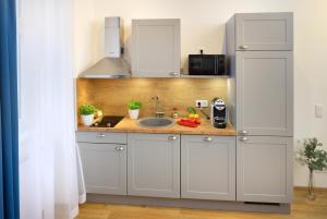 Kuchyň nebo kuchyňský kout v ubytování Jimmys Apartments XXL