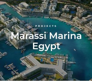 an image of a marina with the words marskrit marina egypt at Marassi luxury chalet in El Alamein