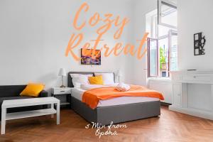 Voodi või voodid majutusasutuse Cozy 2BR Apt with TV & Netflix, Steps from AKH toas