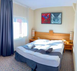 a bedroom with a large bed in a room at LAS SŁUPSKI PREMIUM APARTAMENTY - - Wifi Netflix Smart TV50 - - Wysoka Jakość za Niską Cenę - - Zapraszamy in Słupsk