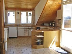 une cuisine avec un évier et un plan de travail dans l'établissement Haus Sonntag, à Frickingen