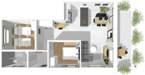Půdorys ubytování Waldblick - Neubau - Self-Check-In - kein Verkehr - am Wald - Parkplätze vor Tür - apartment or double room