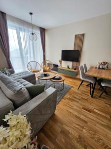 Una televisión o centro de entretenimiento en Apartman Vuk Zlatibor