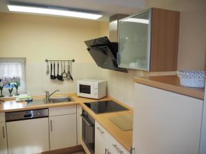 Dapur atau dapur kecil di Ferienhaus Iljo am Deich