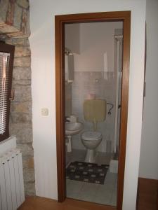 y baño con aseo y lavamanos. en Rooms Svalina Adults Only, en Grožnjan