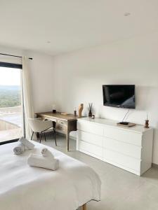 Μια τηλεόραση ή/και κέντρο ψυχαγωγίας στο Villa vue montagne - 8 pers +36 φωτογραφίες