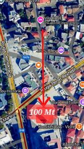 a close up of a map of a city at Vila BABE in Vlorë