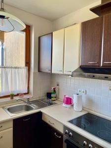 Dapur atau dapur kecil di Magnólia Apartmam