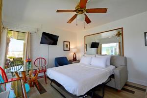 Televiisor ja/või meelelahutuskeskus majutusasutuses Unit 113 - Oceanfront Unit -2br1ba Heated Pool!