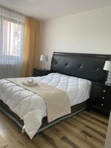 Postel nebo postele na pokoji v ubytování Laura Apartament