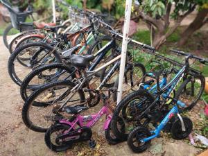 un grupo de bicicletas estacionadas junto a un poste en Hula, en Yesud HaMa‘ala 5 fotos más