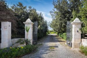 an entrance to a driveway with two gates at B&B Tenuta Martinelli in Monopoli