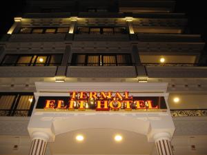 un edificio con una señal que lee el eterno monstruo en Termal Elit Hotel en Gokcedere