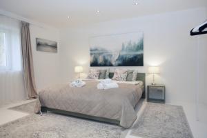 Un pat sau paturi într-o cameră la Sazava River Apartment