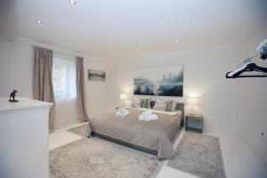 Un pat sau paturi într-o cameră la Sazava River Apartment