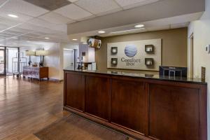 a lobby of a conference room with a reception desk at Comfort Inn Laurinburg in Laurinburg