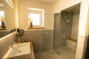Koupelna v ubytování Bergzauber Appartements