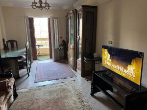 TV a/nebo společenská místnost v ubytování Downtown Alexandria Apartment