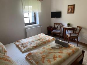Postel nebo postele na pokoji v ubytování Penzion Janata