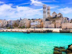a group of buildings and a large body of water at Al centro di Molfetta in Molfetta