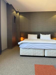 a bedroom with a large bed in a room at Boutique Hotel Kanyon in Sofia