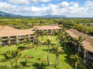 an aerial view of a resort with palm trees at Lae Nani 434 in Kapaa