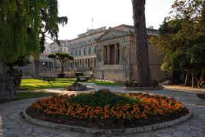 Zahrada ubytování Skynest corfu airport studios