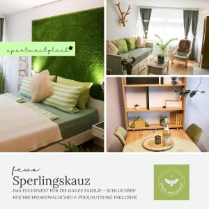 Ένα ή περισσότερα κρεβάτια σε δωμάτιο στο Fewo Sperlingskauz mit Pool, Sauna & Hochschwarzwaldcard