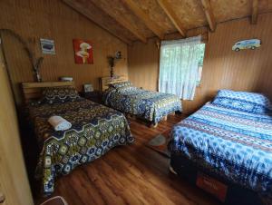 Postel nebo postele na pokoji v ubytování Petrohue hospedaje Dónde la Nena