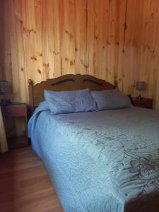 Postel nebo postele na pokoji v ubytování Cabañas Tía Marce, Los Lleuques