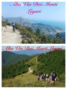 a group of people riding a bike on a hill at Casa Vacanze Nonna Papera near Cinque Terre in Bolano +33 photos