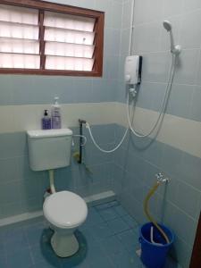 a bathroom with a toilet and a shower at Tambun Lastworld Sapari Homestay in Tambun