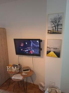 トゥズラにあるApartman IDEA Tuzlaの壁に掛けられた薄型テレビ