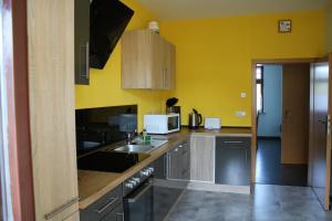 Kuchyň nebo kuchyňský kout v ubytování Ferienwohnung Gläser