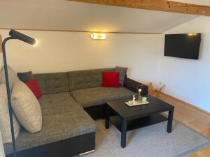 Televízia a/alebo spoločenská miestnosť v ubytovaní Ferienwohnung Diwoky