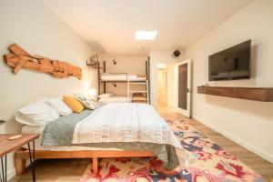 TV a/nebo společenská místnost v ubytování Dolores Bike Hostel