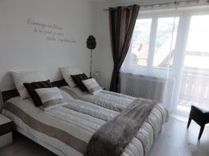 Vuode tai vuoteita majoituspaikassa Pension AdlerHorst