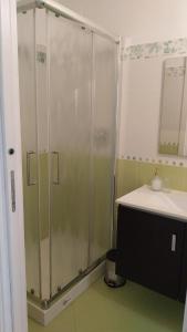 a bathroom with a shower and a sink at Da Lucia in Francavilla al Mare