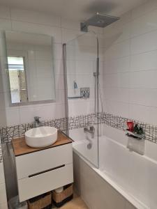 Koupelna v ubytování Alpine ski apartment - Petit Châtel + 13 fotografií