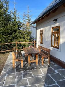 Balkón nebo terasa v ubytování Chalupa Mera