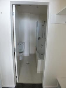 ウェリントンにあるHidden Hideaway With Harbour View - Prime locationのトイレ、シャワー、洗面台を備えたバスルーム +37枚の写真
