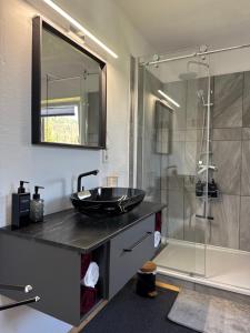 Koupelna v ubytování Ferienwohnung, nahe dem Faaker See