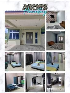 a collage of photos of a bedroom and a living room at Abem's Homestay in Titi