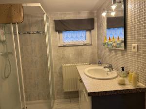 Koupelna v ubytování Chambre privée