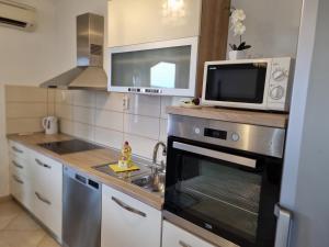 Kuchyň nebo kuchyňský kout v ubytování Apartments Manuel