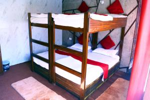 a couple of bunk beds in a room at The Escapee Resort in Mussoorie