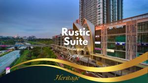 ein Gebäude mit einem Schild, das die Suite im Landhausstil liest in der Unterkunft Luxurious Rustic Suite Conezion Botanical Garden IOI City Mall Putrajaya 5 plus 1 Paxs 3 Rooms 2 Baths in Putrajaya