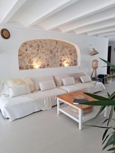 Et opholdsområde på Beachfront Villa