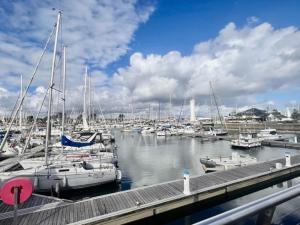 a bunch of boats docked in a harbor at Appartement Arzon 4 - 5 PERSONNES , tout à pied, mer - port du crouesty - piscine in Arzon